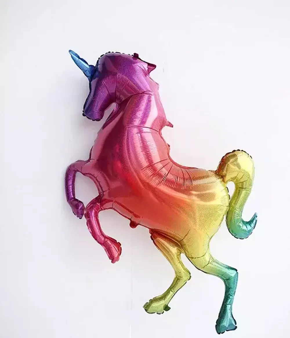Шар-фигура, фольга, "Единорог радужный" (BT), 54"/137 см 