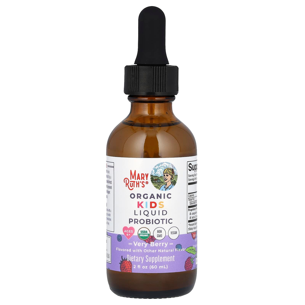 MaryRuth's, Organic Kids, жидкий пробиотик, для детей от 4 лет, ягоды, 60 мл (2 жидк. унц.)