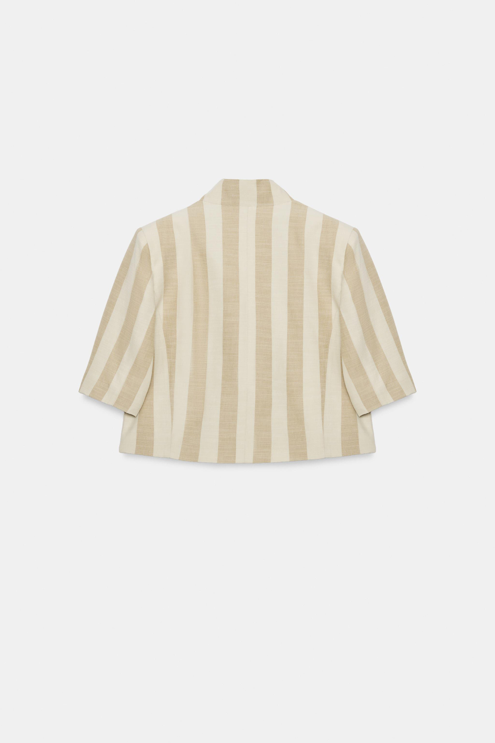 ZARA УКОРОЧЕННЫЙ БЛЕЙЗЕР С КОРОТКИМИ РУКАВАМИ — ZW COLLECTION, ЭКРЮ/БЕЖЕВЫЙ