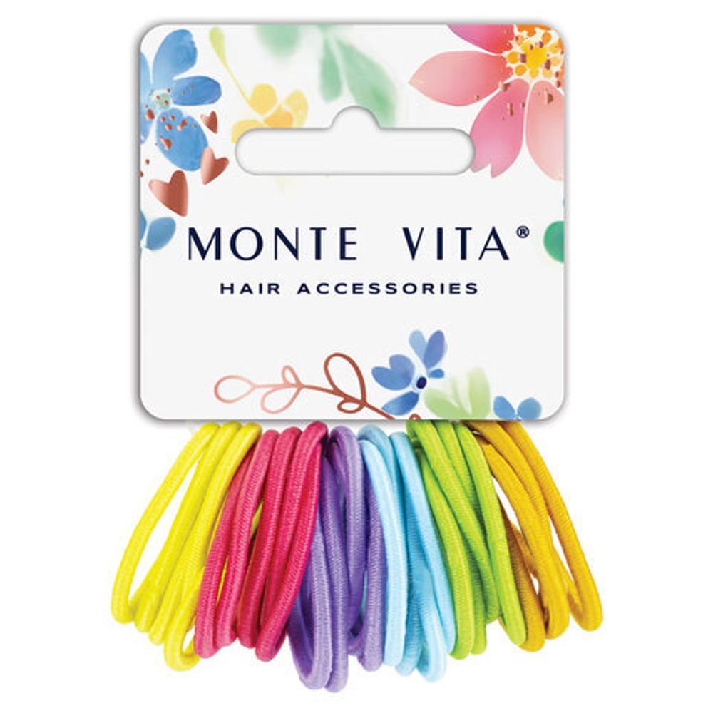 Резинки для волос НАБОР 30 шт., 0,25х9см, разные цвета, MONTE VITA, 457041