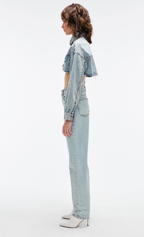 Джинсы Прямые винтажный голубой - фото 2