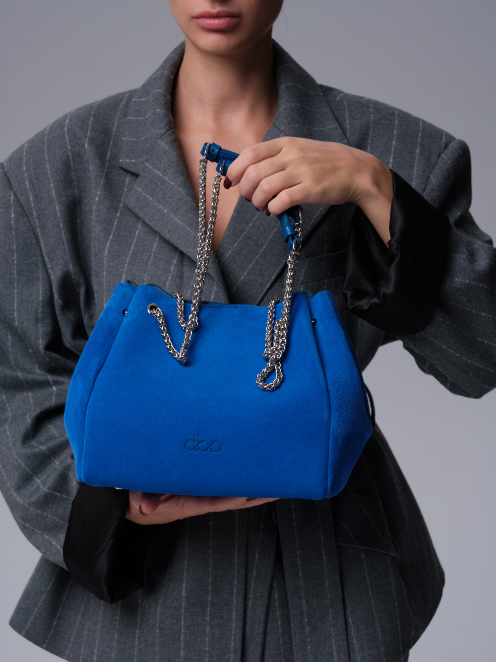 Замшевая сумка DBR 31202 синий/велюр