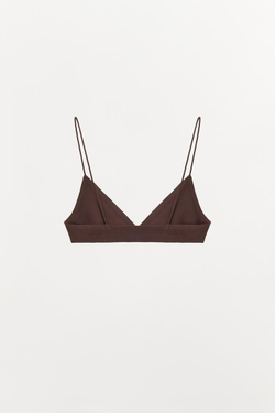 ZARA БЕСШОВНЫЙ БЮСТГАЛЬТЕР НА БРЕТЕЛЯХ, КОРИЧНЕВЫЙ