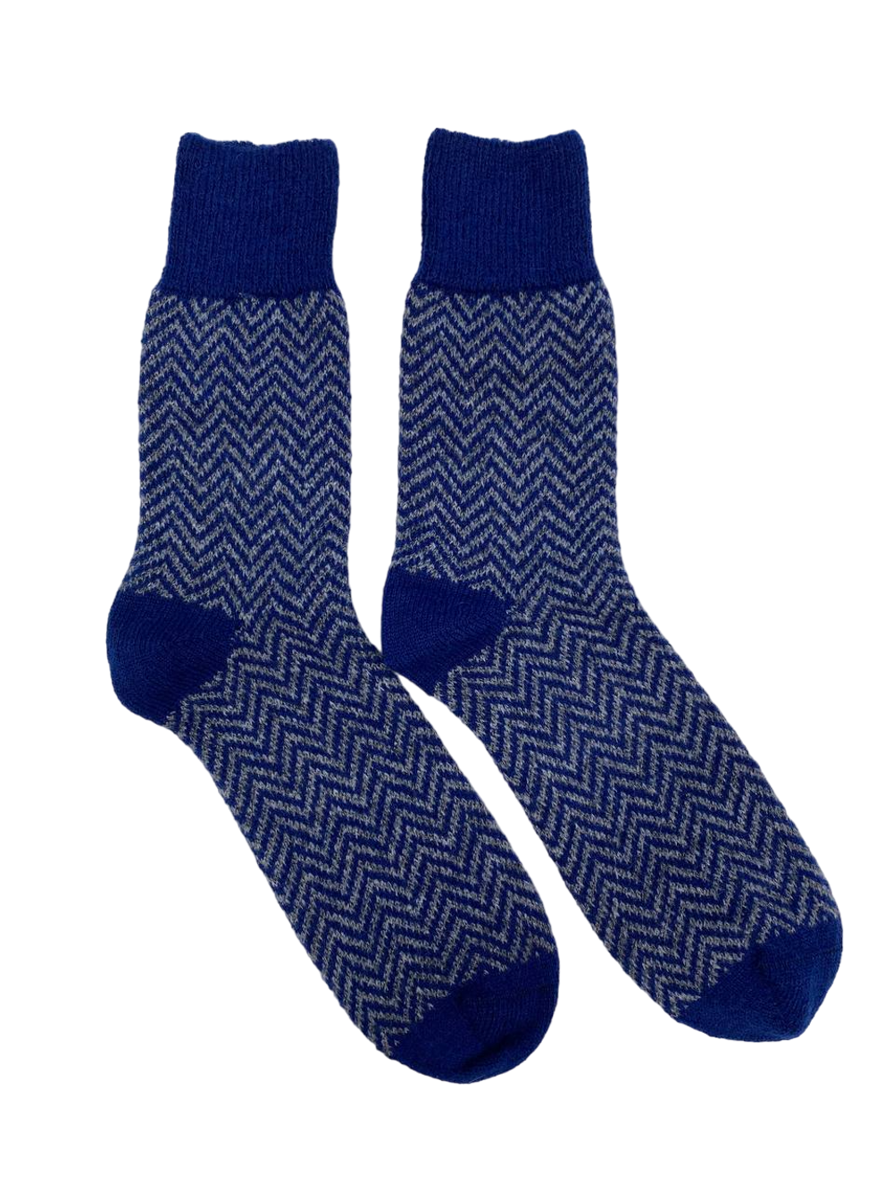 Теплые пуховые носки  Н019-11/03 синий/серый