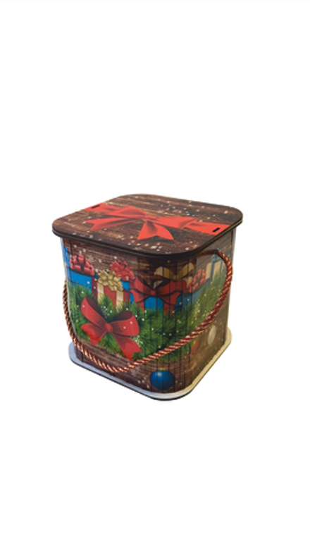 Деревянная Новогодняя упаковка,Кубышка под дерево