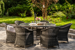 "Эспрессо–150 R" обеденная группа плетеная, цвет графит