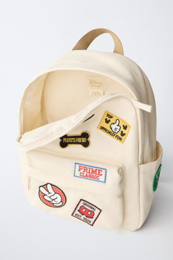 ZARA РЮКЗАК С НАШИВКАМИ MICKEY MOUSE © DISNEY, ЭКРЮ