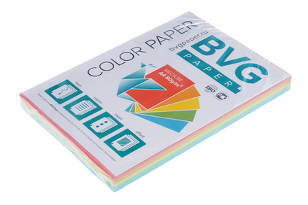 Бумага для офисной техники цветная medium 5 цв. (красный желтый оранжевый зеленый голубой) А4 80г/м2 250л BVG
