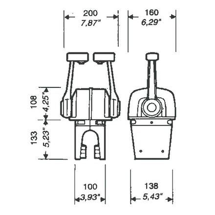 Контроллер горизонтального крепления для 2-х моторов с тримом