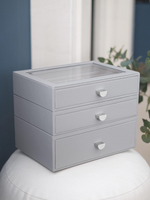 Органайзер для украшений и часов со стеклянной крышкой Stackers Classic Jewellery Box, 3 секции - White Pebble