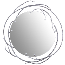 Настенное круглое зеркало Calipso (Калипсо) Айс Античное серебро