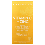 Viva Naturals, Витамин C + цинк, 250 растительных капсул