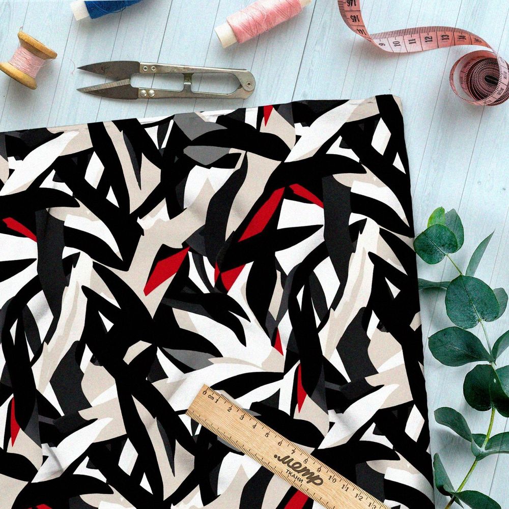 Ткань премиум габардин абстрактные иллюзии