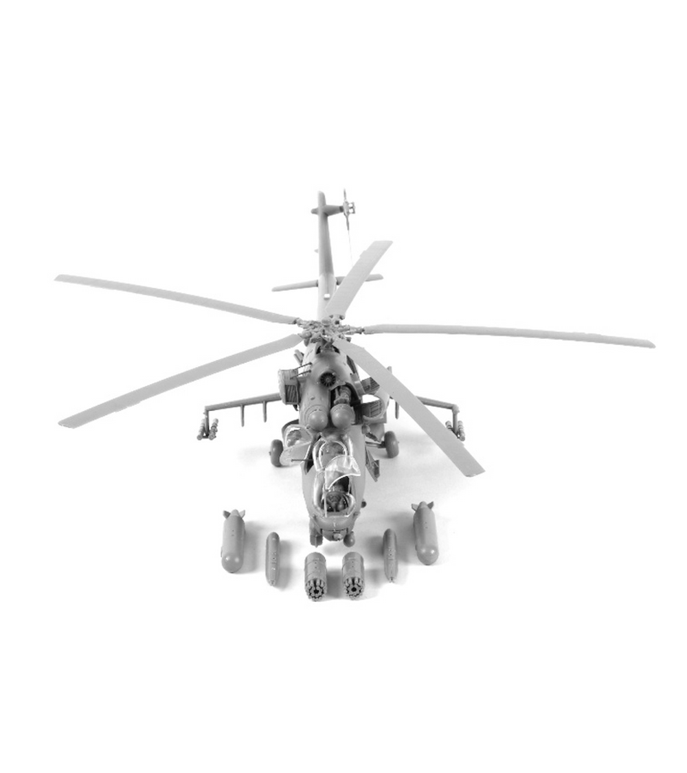 Сборная модель ZVEZDA Советский ударный вертолет Ми-24В/ВП "Крокодил", подарочный набор, 1/72
