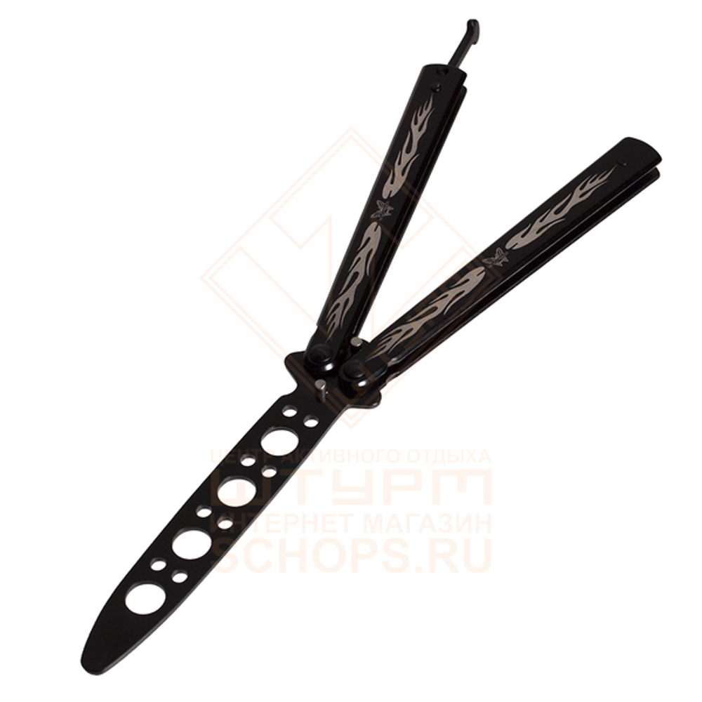 Нож бабочка Benchmade тренировочный Flame, Black