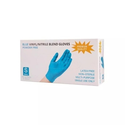 Перчатки Blue VINIL/NITRILE BLEND GLOVES  нитрило-виниловые (100 штук) размер S