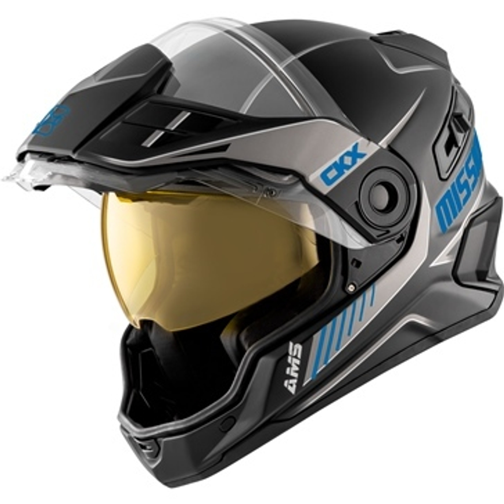 Шлем снегоходный CKX MISSION AMS EDL FULL FACE TRACKER, голубой матовый