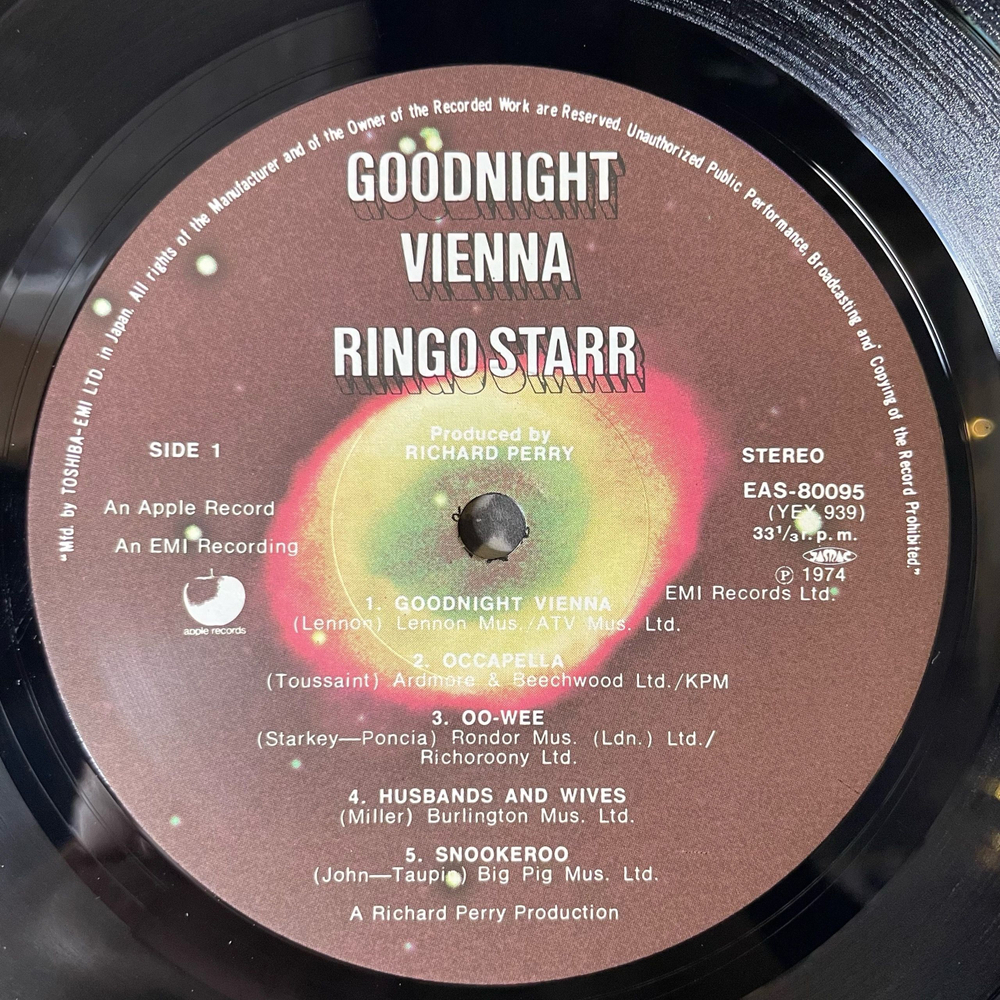 Винтажная виниловая пластинка Ringo Starr Goodnight Vienna (Japan 1974) (Obi) Husbands And Wives