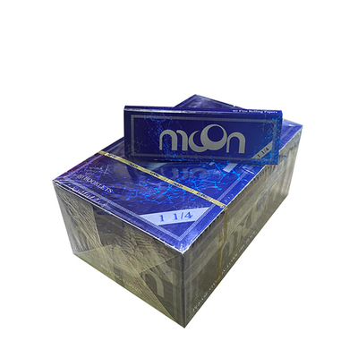 Бумага для сигарет блок "Moon" Бличед Райс 1 1/4 77mm 14г/м 40л*50 шт