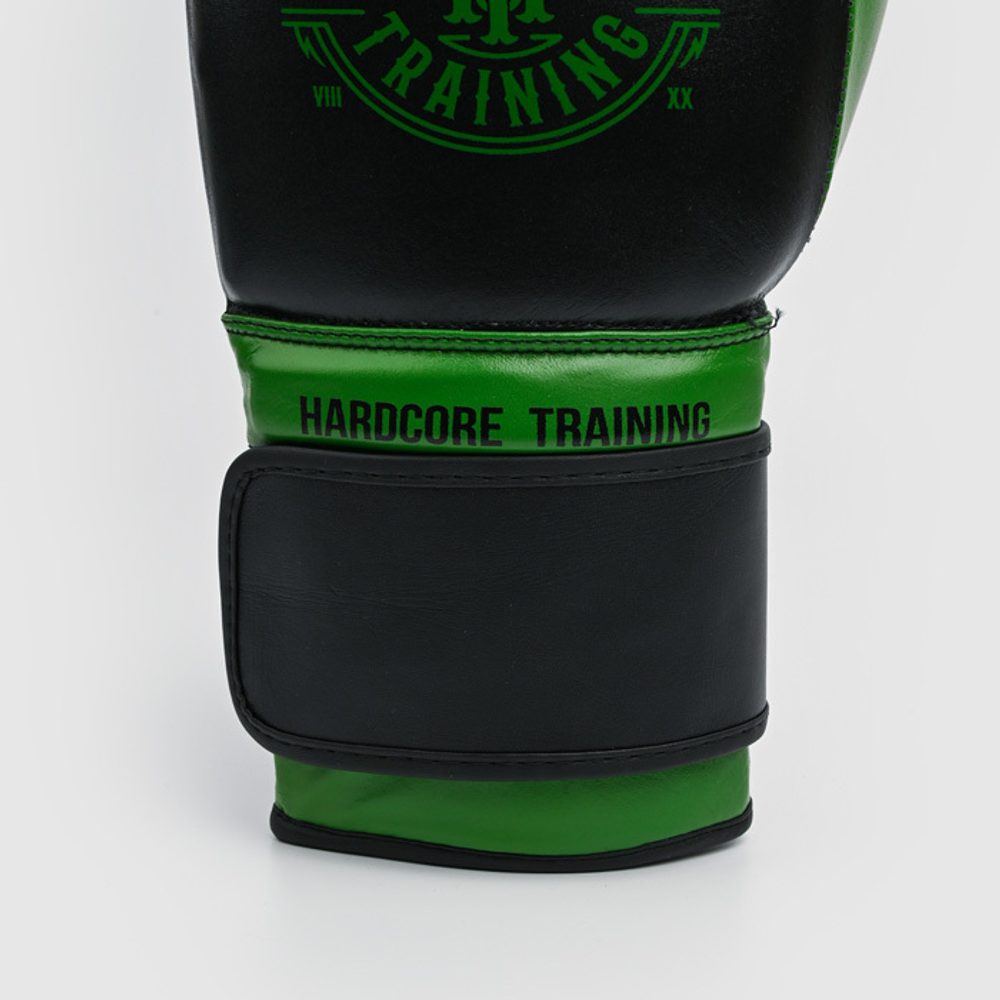 Боксерские перчатки Hardcore Training Premium Black\Green