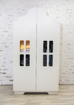 Шкаф 2-х дверный с ящиком 1000 Домик белый/белый софт