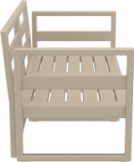 Диван пластиковый двухместный с подушками Siesta Contract Mykonos, бежевый, черный