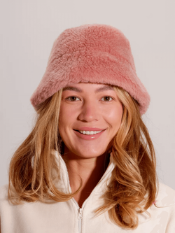 Панама на зиму из шерсти, розовая, SilverFox