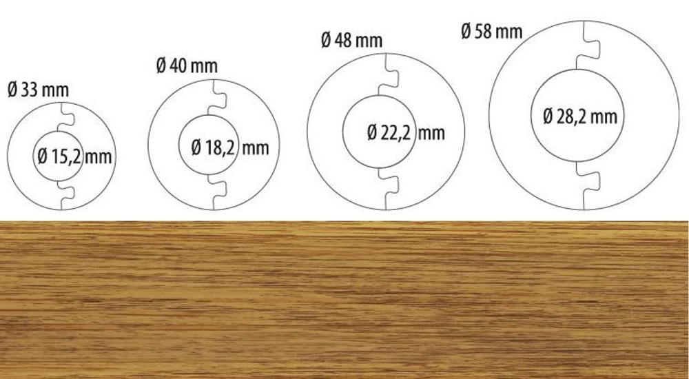 Розетта для труб 22мм "CZ" 134 Дуб Редуты (пара)