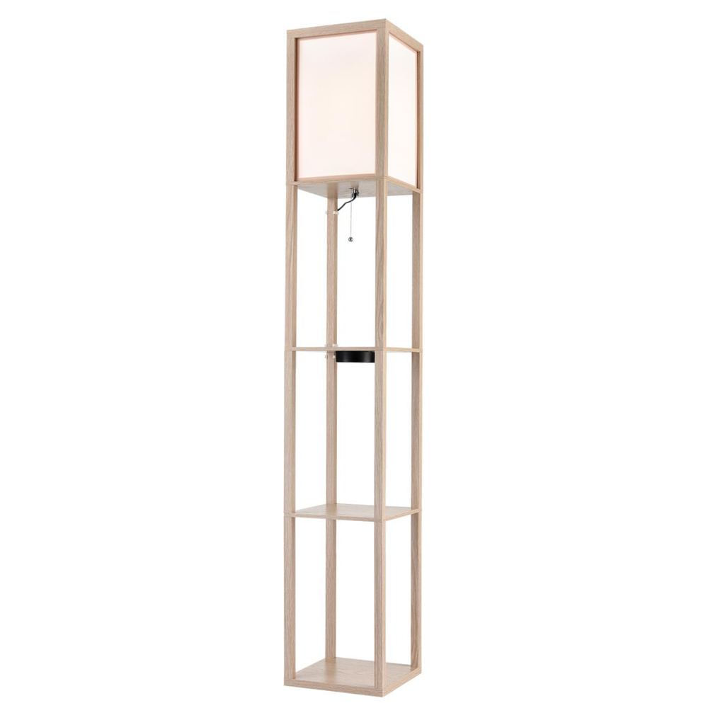 8091/1F COMFI LN26 459 дерево/белый, дерево/текстиль Торшер Е27 1*60W 220V PRACTIC