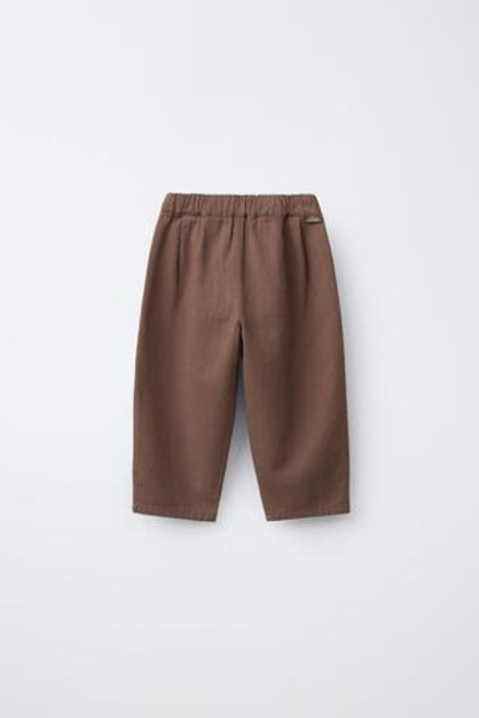 ZARA БРЮКИ STRAIGHT FIT С КАРМАНАМИ, КОРИЧНЕВЫЙ