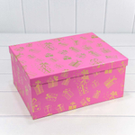 Коробка 34 х 26 х 15.3 см Набор 10 шт "Новый год" (Розовый)