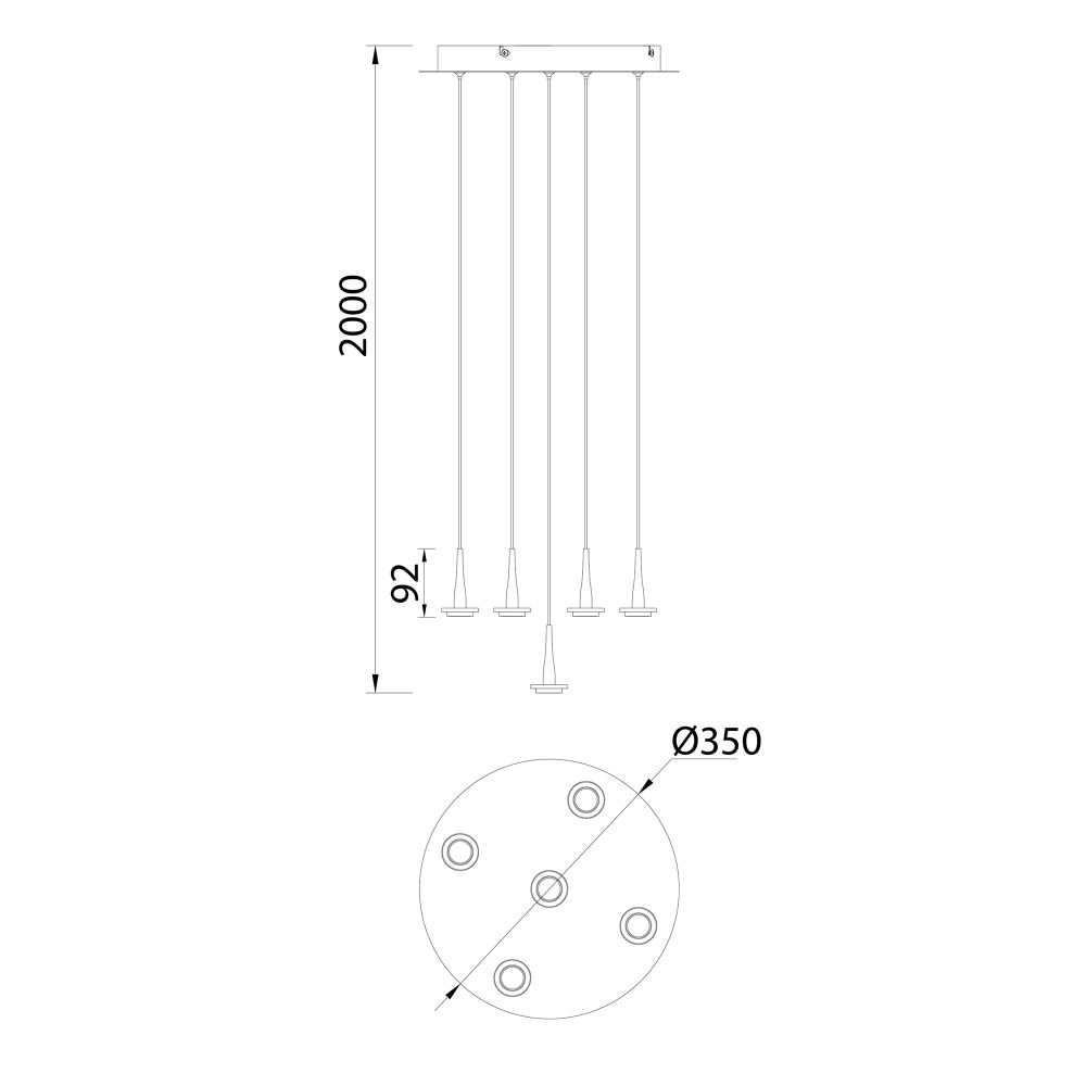 8932+5PL (8942-8945) Люстра подвесная ANDROMEDA