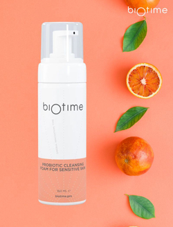 PROBIOTIC CLEANSING FOAM FOR SENSITIVE SKIN BIOTIME - Очищающая пенка с пробиотиками, 160 мл