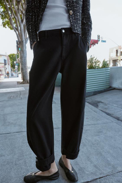 ZARA ДЖИНСЫ Z1975 BALLOON FIT СО СРЕДНЕЙ ПОСАДКОЙ, ЧЕРНЫЙ