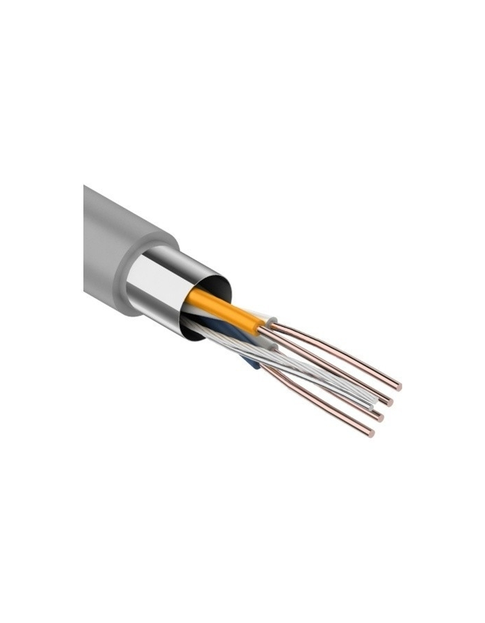 Rexant (01-0125) Кабель витая пара F/UTP, CAT 5e, PVC, 2PR, 24AWG, INDOOR, STRANDED, серый, 305м