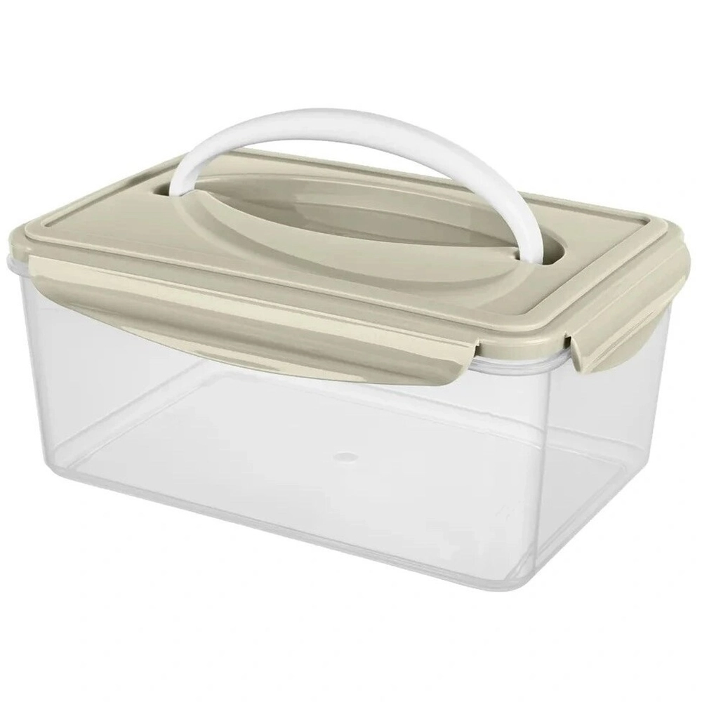 Контейнер для продуктов 2,5л «Smart lock» прямоугольный с ручкой светло-серый 431182030