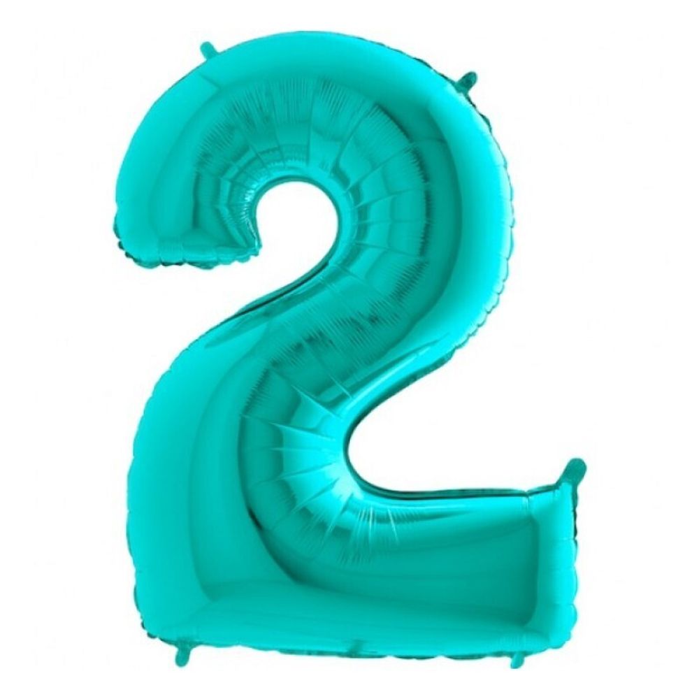 Шар фольгированный ЦИФРА &quot;2&quot; 40&quot; Tiffany с гелием