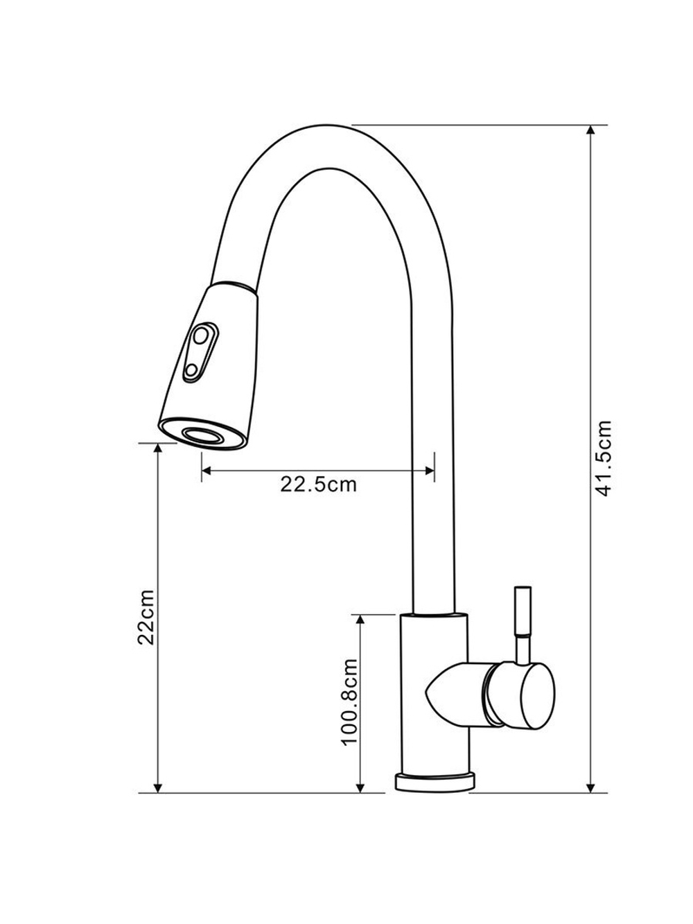 смеситель кухня MELODIA Perfetto из нерж.стали с вытяжным изливом, с подводкой 50см MDV30204ss