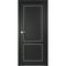 Купить Межкомнатная дверь экошпон винил Прадо черная молдинг серебро глухая