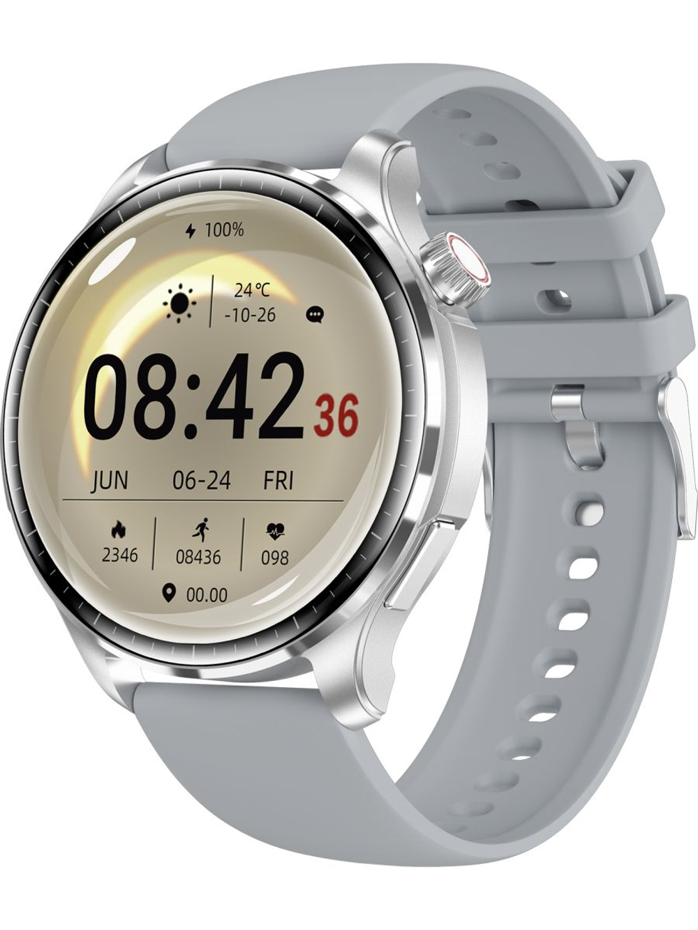 Смарт часы PARASMART Zilex M13 (силиконовый ремешок, серебристый)