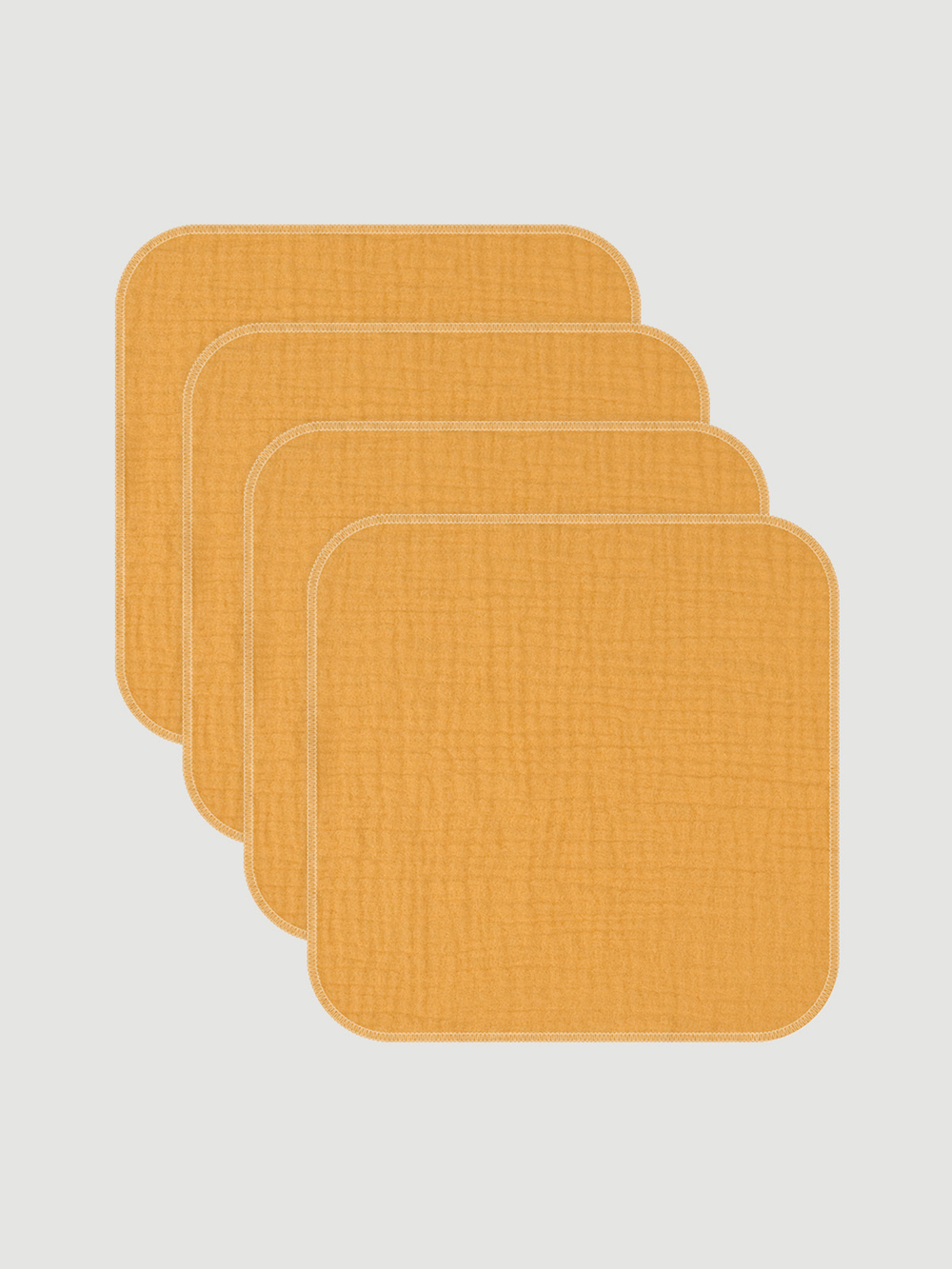 Сет из 4х муслиновых салфеток Mjölk Mustard