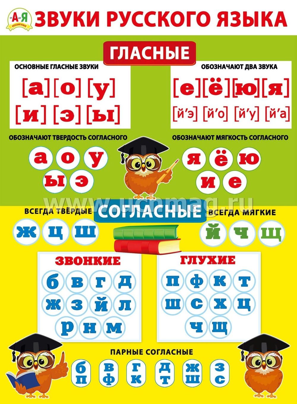 Обучающий плакат "Звуки и буквы" 46025