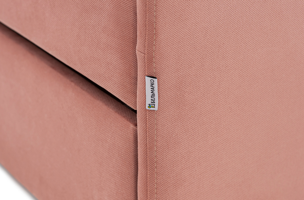 Детская мягкая кровать с ящиком Бельмарко Letmo пудровый велюр