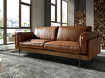 Диван 3-местный 6223 SL из табачно-коричневой кожи