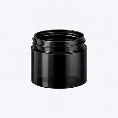 Комплект: Банка ПЭТ 50 мл (48) черная глянцевая с черной крышкой