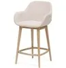 Полубарный стул Konna 65 см бежевый с ножками из светлого ясеня