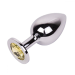 Большой стальной плаг с желтым кристаллом Sweet Lemon - 9,5 см. (Цвет: желтый)