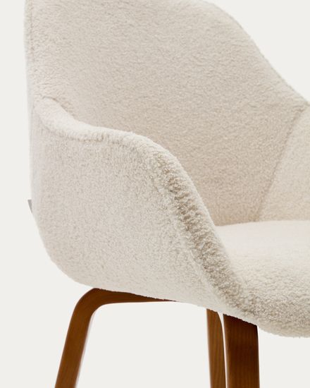 Aleli Стул из белой синели и ножками из ясеня с отделкой под орех Испания La Forma