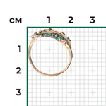 Кольцо «Павлин» из красного золота с фианитами