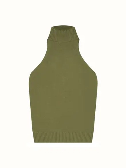 Топ с горлом фисташка